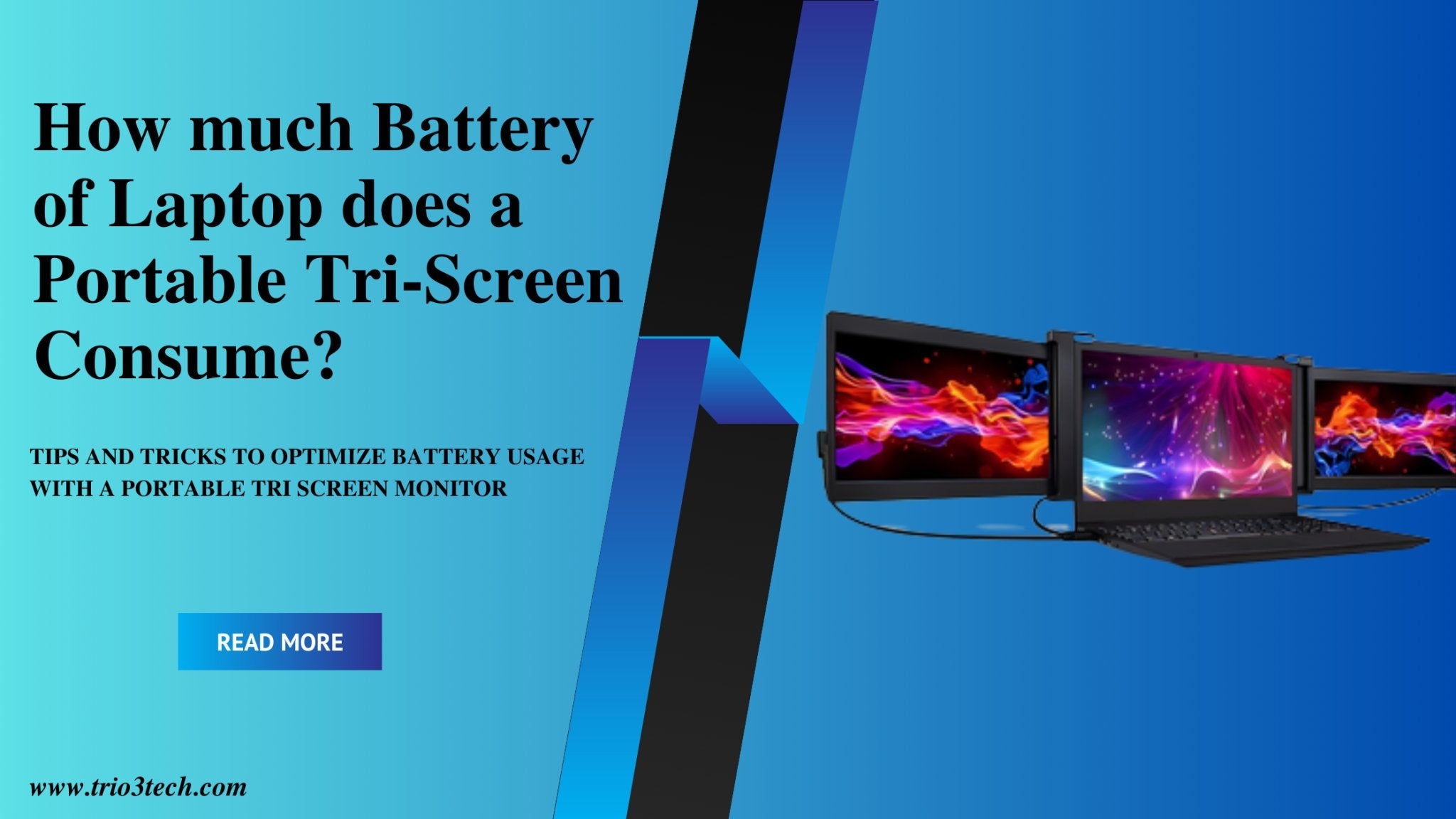 How much Battery of Laptop does Portable TriScreen Consume?