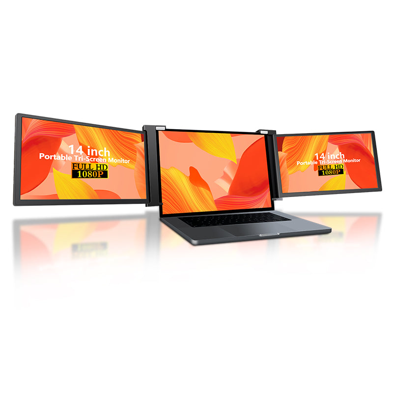 14 inch portable triple screen monitor for laptop