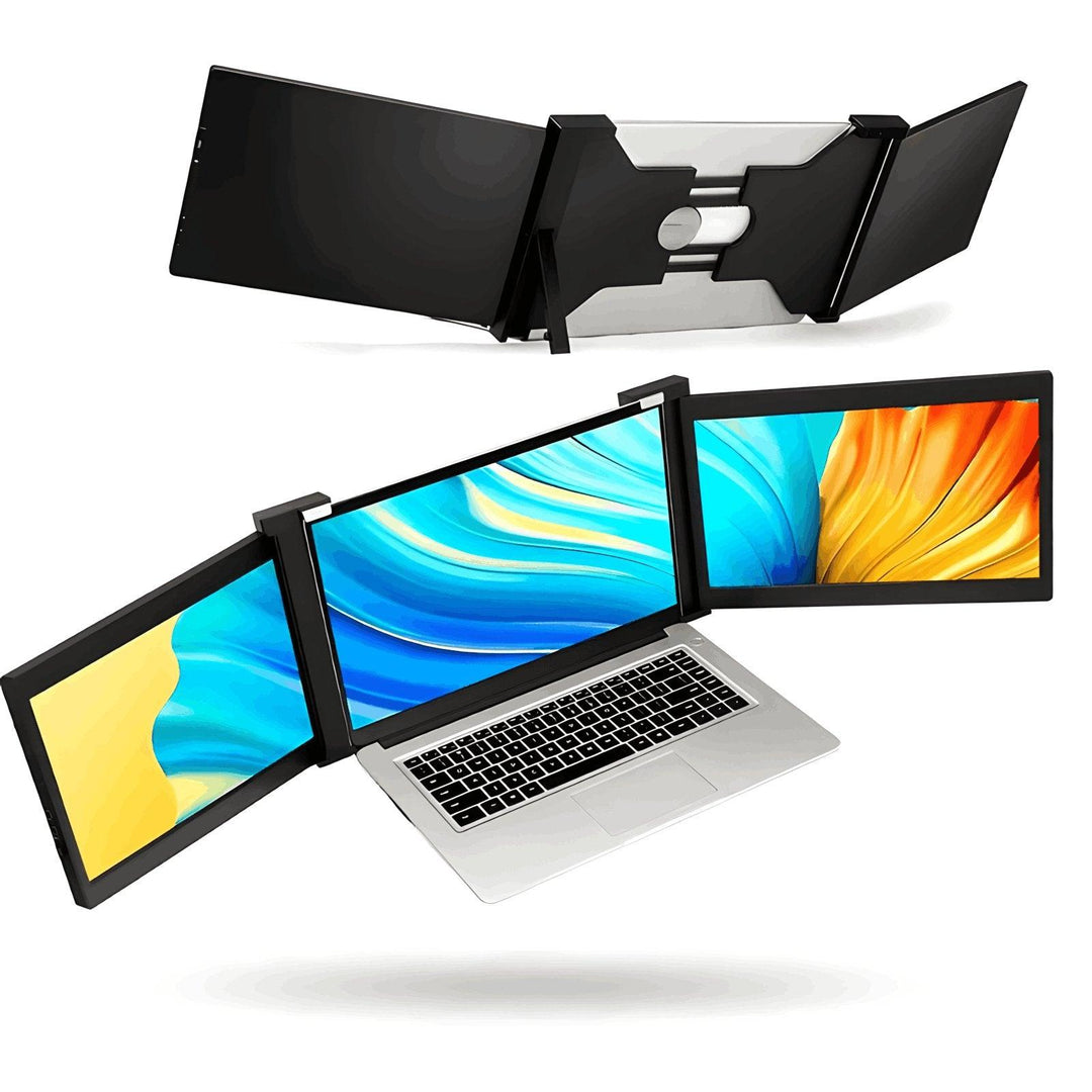 12 inch triple screen portable monitor for laptop — Full HD plug and play display by Trio3Tech