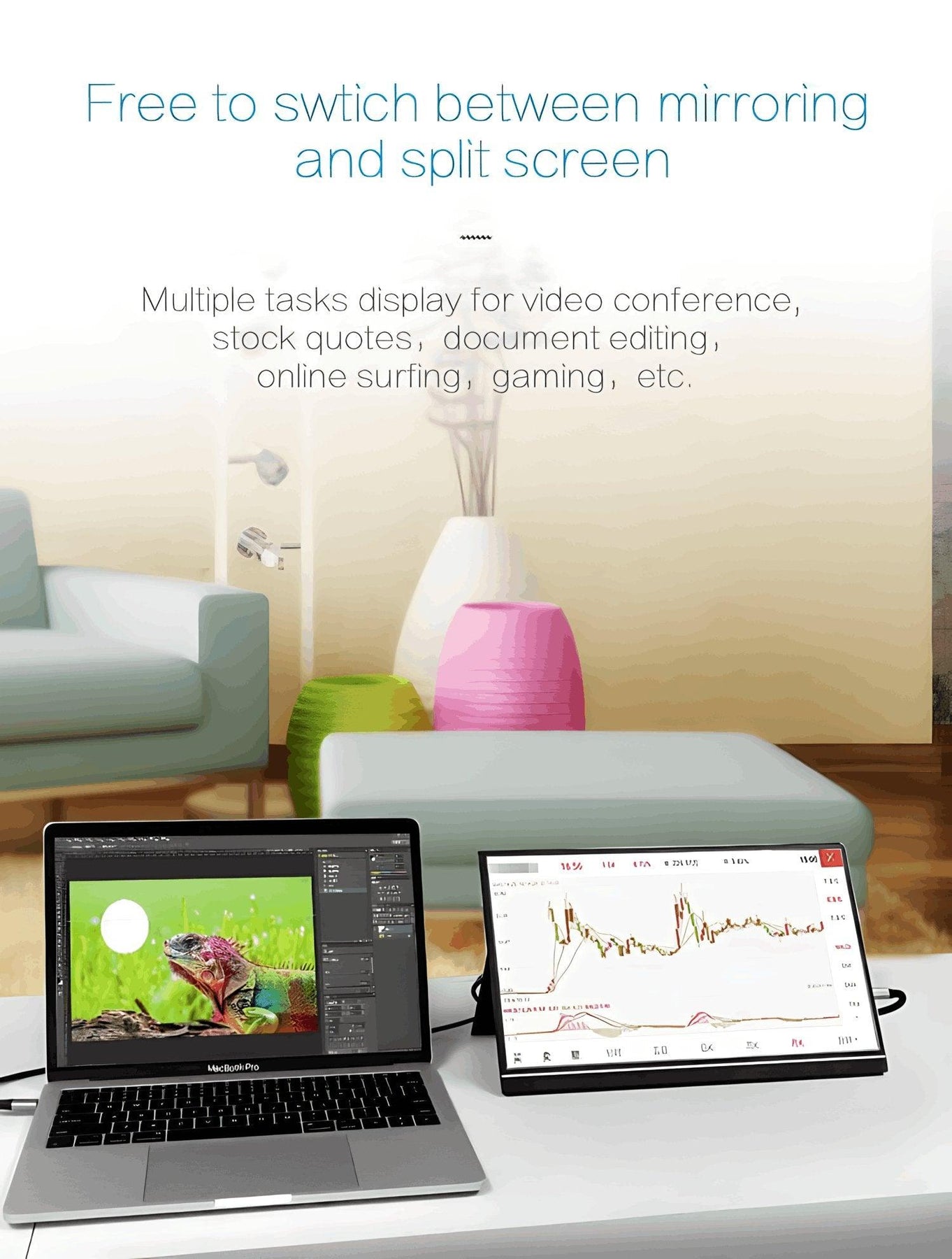 Portable Triple Screen Monitor for Laptop | Tri-Screen Extender